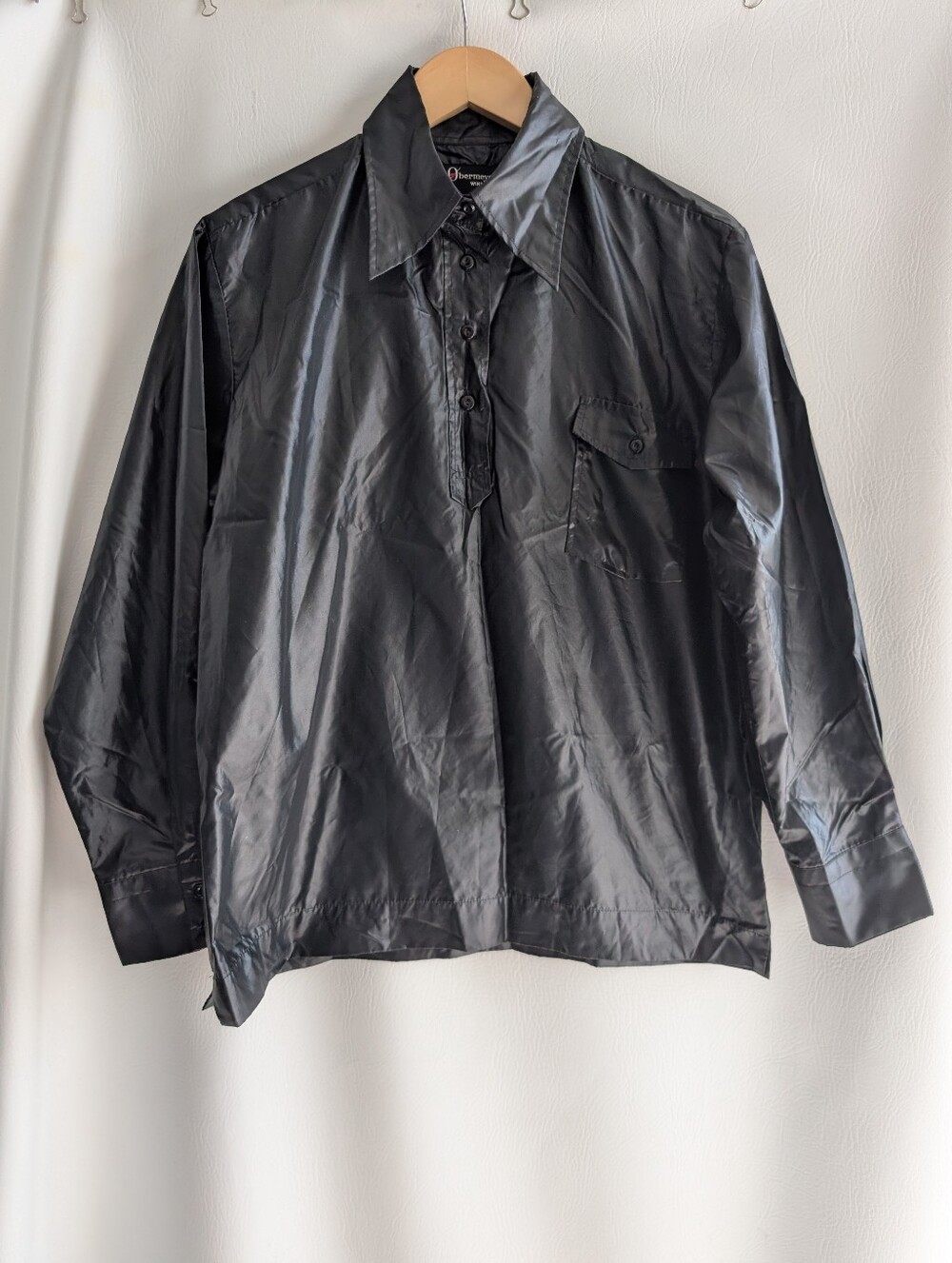 Obermeyer Black Nylon Lightweight Pull-Over Wind Jacket Vintage - L